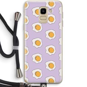 CaseCompany Bacon to my eggs #1: Samsung Galaxy J6 (2018) Transparant Hoesje met koord