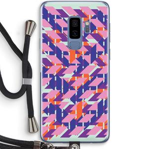 CaseCompany Skew Blush 3: Samsung Galaxy S9 Plus Transparant Hoesje met koord