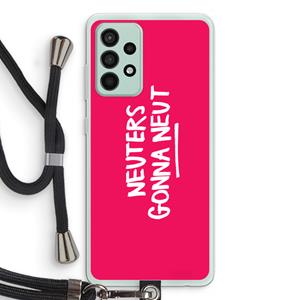 CaseCompany Neuters (roze): Samsung Galaxy A52s 5G Transparant Hoesje met koord