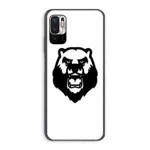 CaseCompany Angry Bear (white): Xiaomi Redmi Note 10 5G Transparant Hoesje