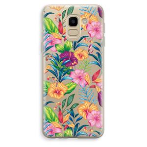 CaseCompany Tropisch 2: Samsung Galaxy J6 (2018) Transparant Hoesje