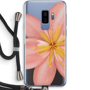 CaseCompany Pink Ellila Flower: Samsung Galaxy S9 Plus Transparant Hoesje met koord