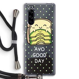 CaseCompany Avo Good Day: Sony Xperia 5 Transparant Hoesje met koord