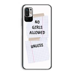 CaseCompany No Girls Allowed Unless: Xiaomi Redmi Note 10 5G Transparant Hoesje