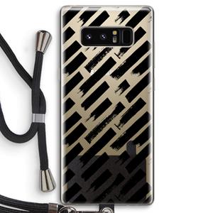 CaseCompany Zwarte vegen: Samsung Galaxy Note 8 Transparant Hoesje met koord