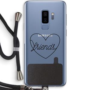CaseCompany Friends heart black: Samsung Galaxy S9 Plus Transparant Hoesje met koord