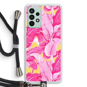 CaseCompany Pink Banana: Samsung Galaxy A52s 5G Transparant Hoesje met koord