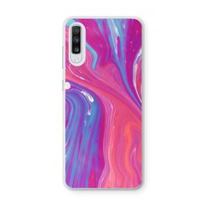 CaseCompany Paarse stroom: Samsung Galaxy A70 Transparant Hoesje