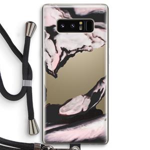 CaseCompany Roze stroom: Samsung Galaxy Note 8 Transparant Hoesje met koord
