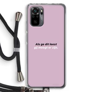 CaseCompany gij moogt er zijn: Xiaomi Redmi Note 10 Pro Transparant Hoesje met koord