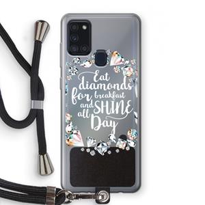 CaseCompany Diamonds: Samsung Galaxy A21s Transparant Hoesje met koord