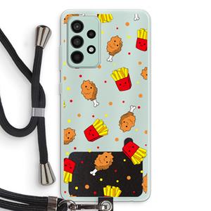 CaseCompany Chicken 'n Fries: Samsung Galaxy A52s 5G Transparant Hoesje met koord