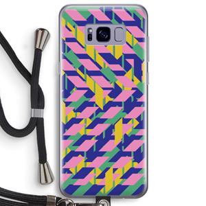 CaseCompany Skew Blush 1: Samsung Galaxy S8 Plus Transparant Hoesje met koord
