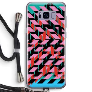 CaseCompany Skew Blush 2: Samsung Galaxy S8 Plus Transparant Hoesje met koord