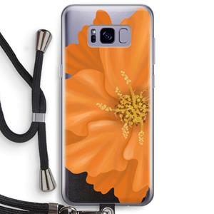 CaseCompany Orange Ellila flower: Samsung Galaxy S8 Plus Transparant Hoesje met koord