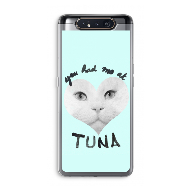 CaseCompany You had me at tuna: Samsung Galaxy A80 Transparant Hoesje