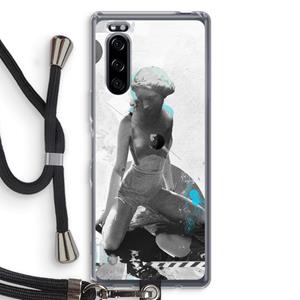 CaseCompany I will not feel a thing: Sony Xperia 5 Transparant Hoesje met koord