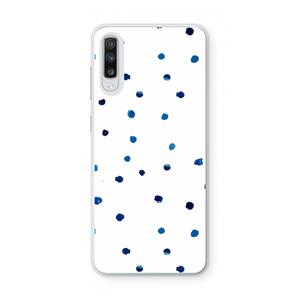 CaseCompany Blauwe stippen: Samsung Galaxy A70 Transparant Hoesje