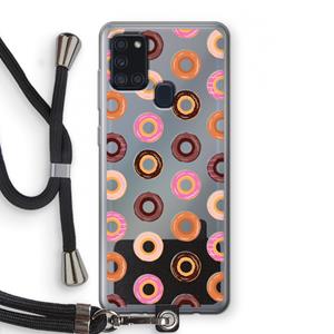 CaseCompany Donuts: Samsung Galaxy A21s Transparant Hoesje met koord