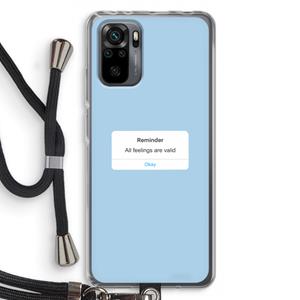 CaseCompany Reminder: Xiaomi Redmi Note 10 Pro Transparant Hoesje met koord