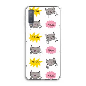 CaseCompany Meow: Samsung Galaxy A7 (2018) Transparant Hoesje