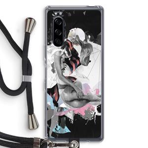 CaseCompany Camouflage de sommeil: Sony Xperia 5 Transparant Hoesje met koord