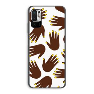 CaseCompany Hands dark: Xiaomi Redmi Note 10 5G Transparant Hoesje