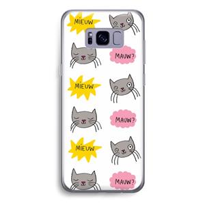 CaseCompany Meow: Samsung Galaxy S8 Transparant Hoesje