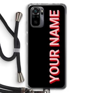 CaseCompany Namecase: Xiaomi Redmi Note 10 Pro Transparant Hoesje met koord