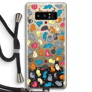 CaseCompany Kleurrijke katten: Samsung Galaxy Note 8 Transparant Hoesje met koord