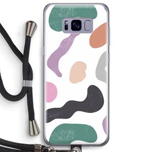 CaseCompany Memphis Shapes: Samsung Galaxy S8 Plus Transparant Hoesje met koord