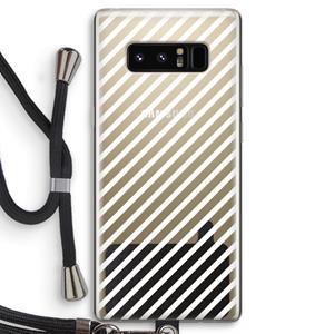 CaseCompany Strepen zwart-wit: Samsung Galaxy Note 8 Transparant Hoesje met koord