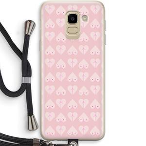 CaseCompany Ass 'n Titties: Samsung Galaxy J6 (2018) Transparant Hoesje met koord