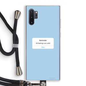 CaseCompany Reminder: Samsung Galaxy Note 10 Plus Transparant Hoesje met koord