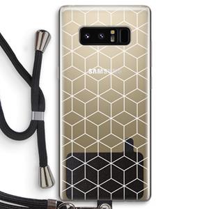 CaseCompany Zwart-witte kubussen: Samsung Galaxy Note 8 Transparant Hoesje met koord