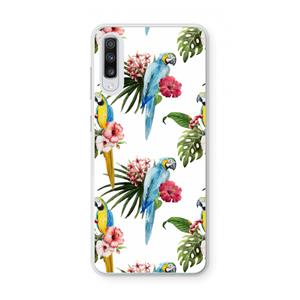 CaseCompany Kleurrijke papegaaien: Samsung Galaxy A70 Transparant Hoesje