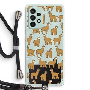 CaseCompany Alpacas: Samsung Galaxy A52s 5G Transparant Hoesje met koord