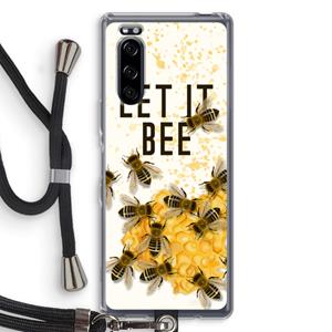 CaseCompany Let it bee: Sony Xperia 5 Transparant Hoesje met koord