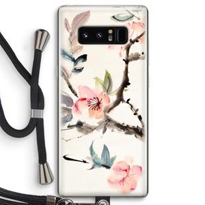 CaseCompany Japanse bloemen: Samsung Galaxy Note 8 Transparant Hoesje met koord