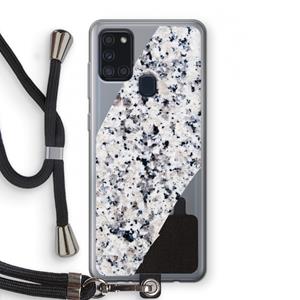 CaseCompany Gespikkelde marmer: Samsung Galaxy A21s Transparant Hoesje met koord