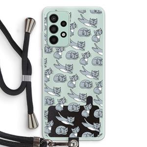 CaseCompany Poezen: Samsung Galaxy A52s 5G Transparant Hoesje met koord