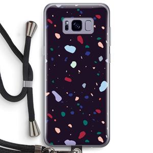 CaseCompany Dark Rounded Terrazzo: Samsung Galaxy S8 Plus Transparant Hoesje met koord