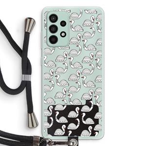 CaseCompany Zwanen: Samsung Galaxy A52s 5G Transparant Hoesje met koord