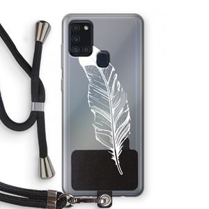 CaseCompany Pluim: Samsung Galaxy A21s Transparant Hoesje met koord