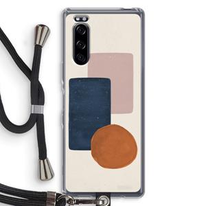 CaseCompany Geo #3: Sony Xperia 5 Transparant Hoesje met koord