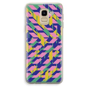 CaseCompany Skew Blush 1: Samsung Galaxy J6 (2018) Transparant Hoesje