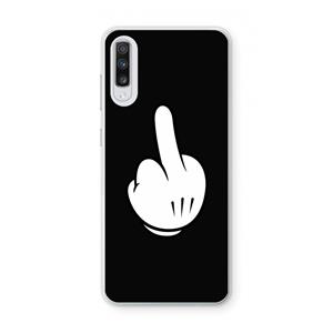 CaseCompany Middle finger black: Samsung Galaxy A70 Transparant Hoesje