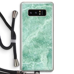 CaseCompany Groen marmer: Samsung Galaxy Note 8 Transparant Hoesje met koord