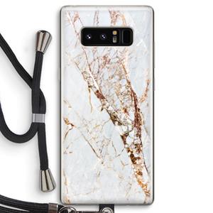 CaseCompany Goud marmer: Samsung Galaxy Note 8 Transparant Hoesje met koord