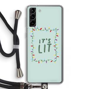 CaseCompany It's Lit: Samsung Galaxy S21 Plus Transparant Hoesje met koord